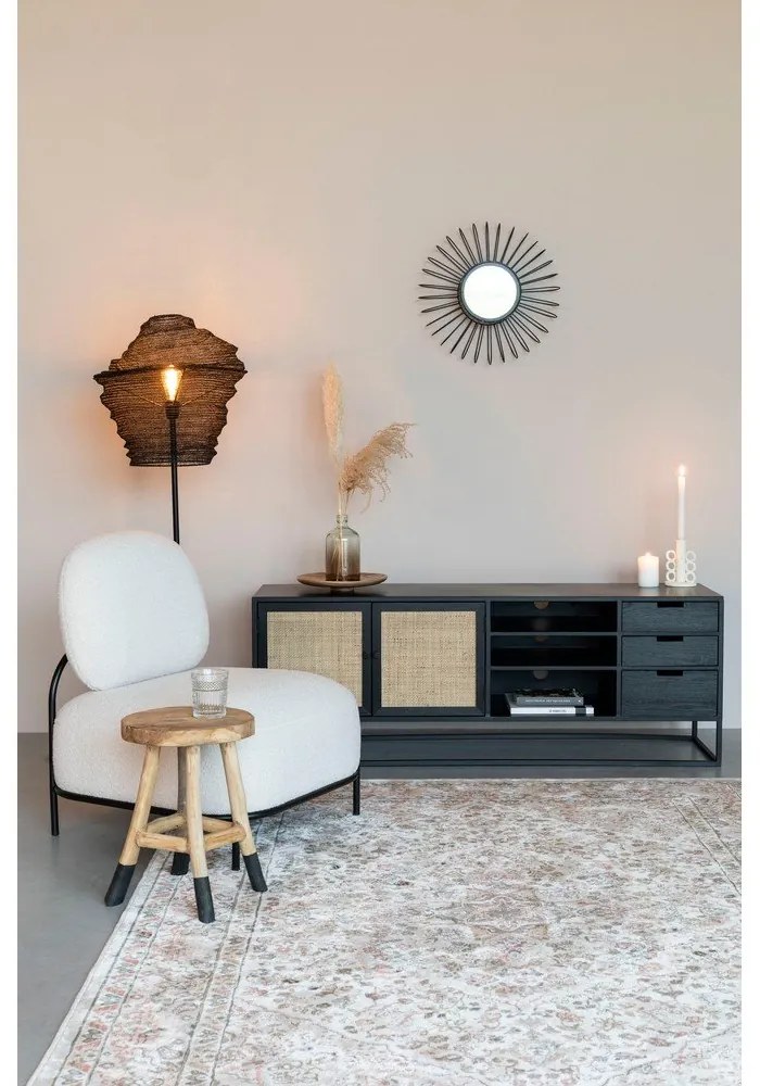 Čierny ratanový TV stolík 38x55 cm Guuji – White Label