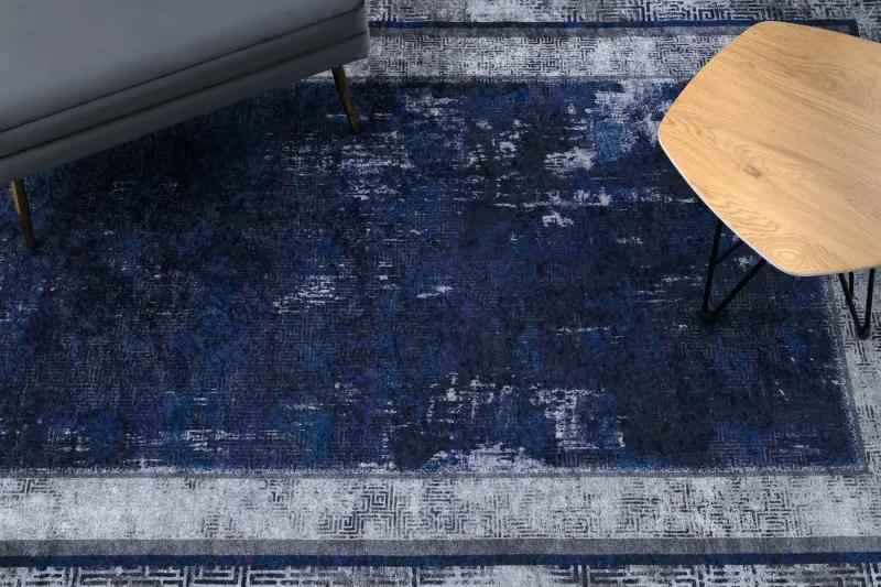MIRO 51676.813 umývací koberec Grécky vintage, rám protišmykový - tmavomodrá Veľkosť: 160x220 cm