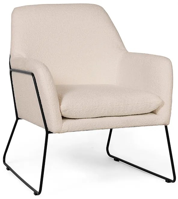 Krémové designové kreslo MILAN
