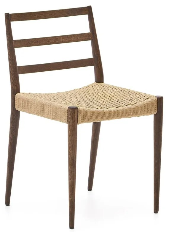 Jedálenská stolička z dubového dreva v hnedo-prírodnej farbe v súprave 2 ks Analy – Kave Home