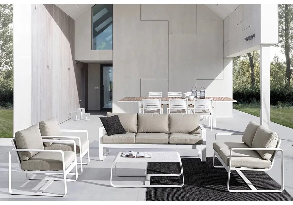 Biela hliníková záhradná pohovka Merrigan – Bizzotto