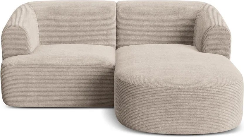 Svetlohnedá menčestrová rohová pohovka (pravý roh/s leňoškou) Campi – Cosmopolitan Design