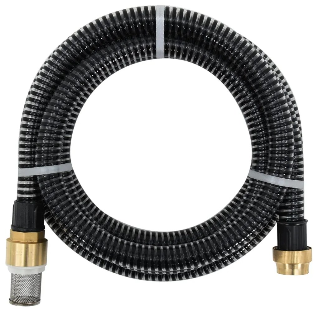 Odsávacia hadica s mosadznými spojkami, čierna 1,1" 15 m, PVC
