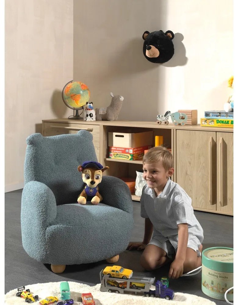 Modré detské kresielko z textílie buklé Rocky – Vipack