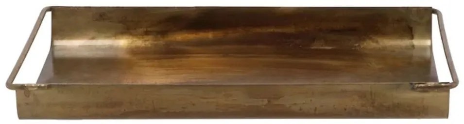 Mosadzný antik kovový dekoračný podnos Debra - 23*15*3 cm