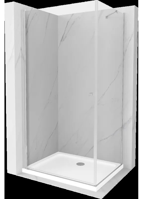 Mexen Pretoria sprchová kabína, kyvné dvere 80 x 90 cm, transparentnéné, chrómová + závesný bidet Flat - 852-080-090-01-00-4010