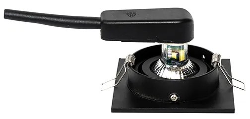 Sada 6 moderných zapustených bodových svetiel čierna nastaviteľná - Club