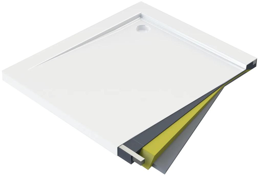Deante Kerria Plus, obdĺžniková akrylátová vanička 120x90x3 cm, hĺbka 1,5cm, technológia Solid, biela, KTS_043B