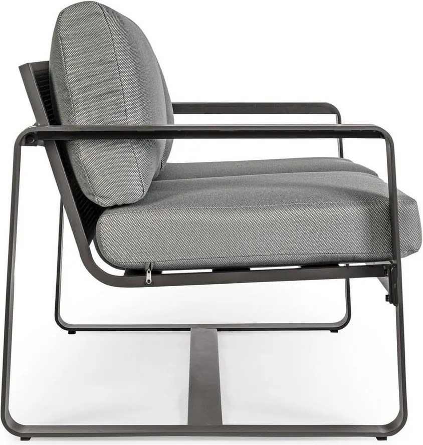 Sivá hliníková záhradná pohovka Merrigan – Bizzotto