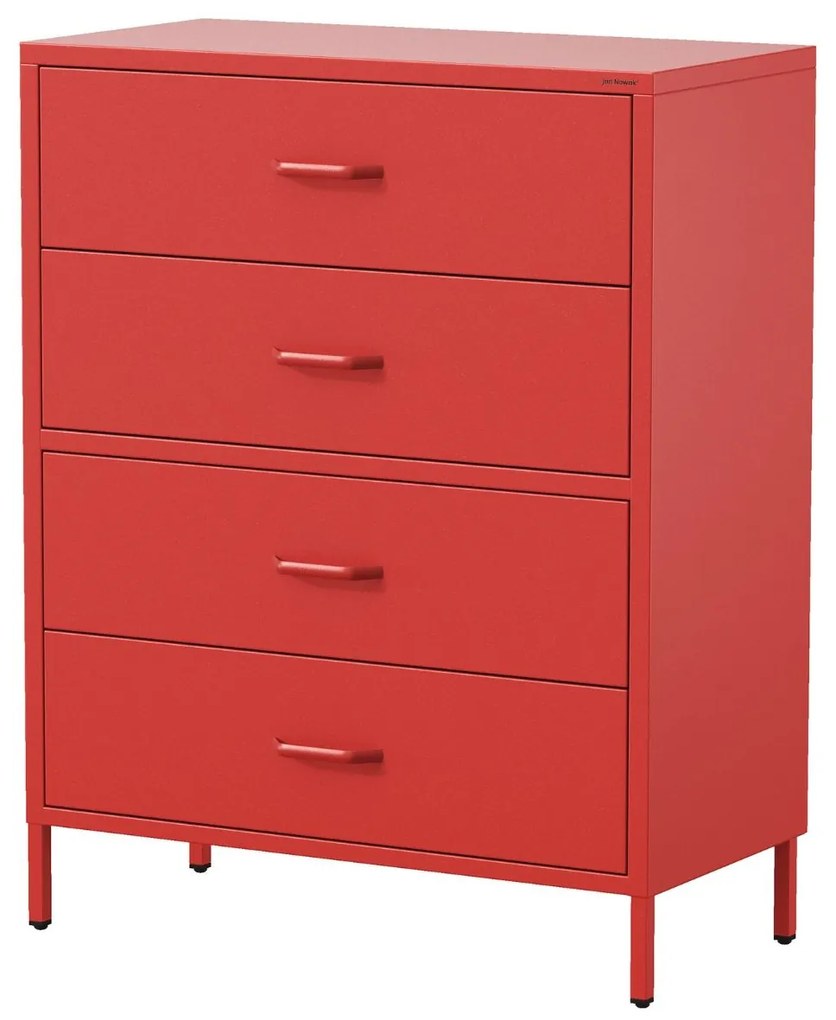 CARLA moderná komoda na nožičkách: červená (1582)