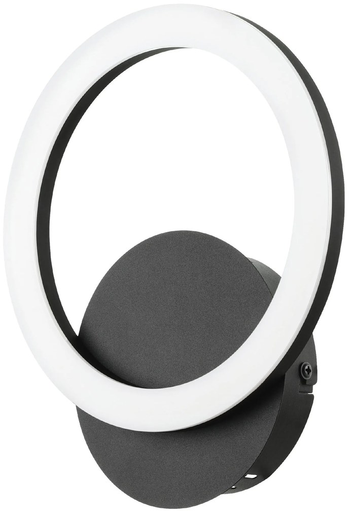 EGLO Chytré LED nástenné osvetlenie PARRAPOS-Z, 12W, teplá biela-studená biela, čierne, okrúhle