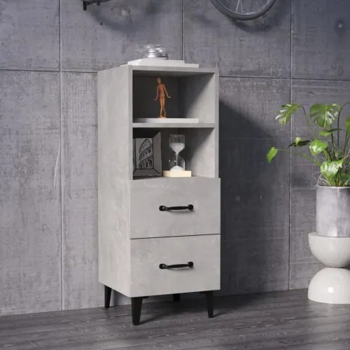 vidaXL Komoda betónovo sivá 34,5x34x90 cm spracované drevo-