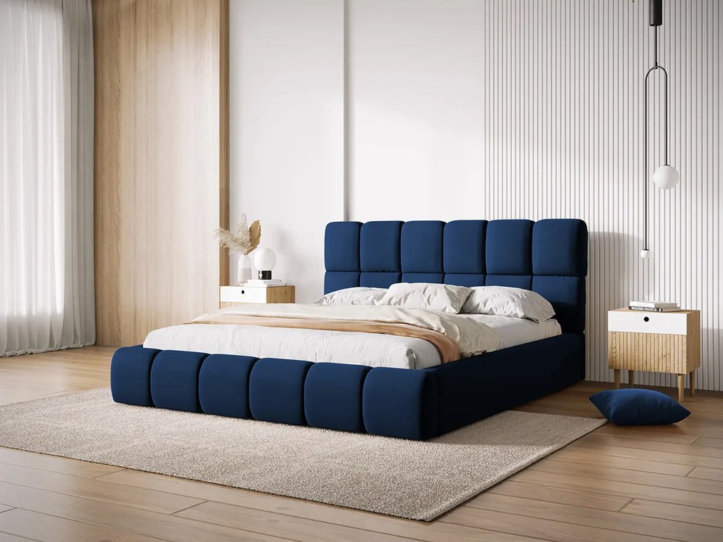 Micadoni Bellis moderná posteľ - Červená, Zamat, 200 cm