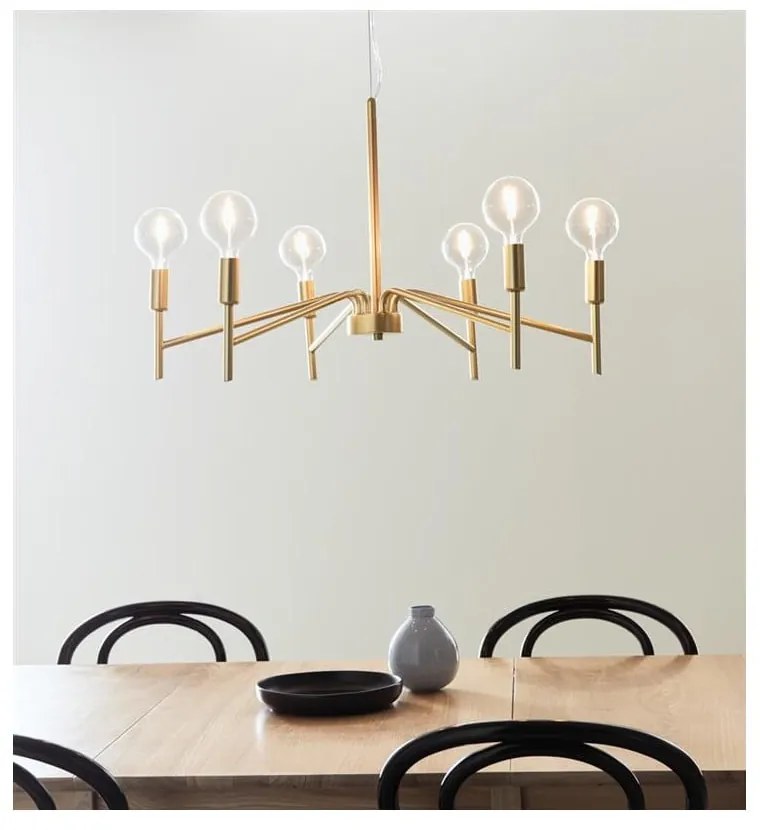 Závesné svietidlo v zlatej farbe Markslöjd Monarch, ø 70 cm