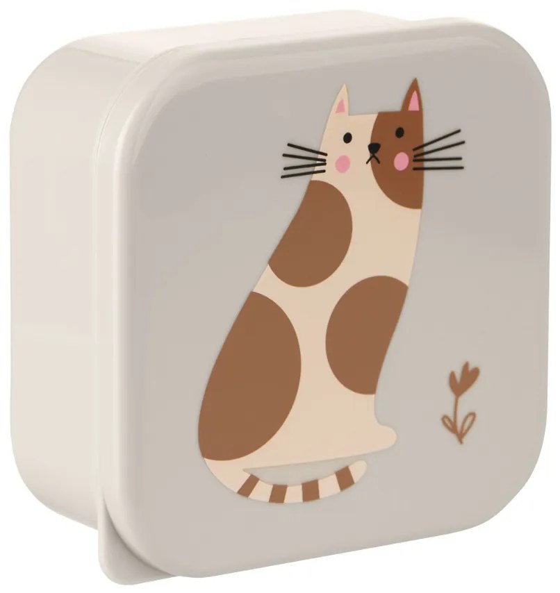 Súprava boxov na desiatu 4 ks Kitty Cat Grey