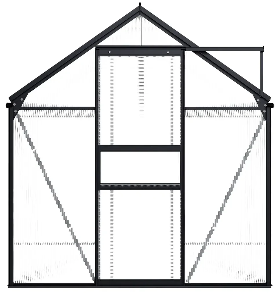 Skleník, antracitový, hliník 5,89 m²
