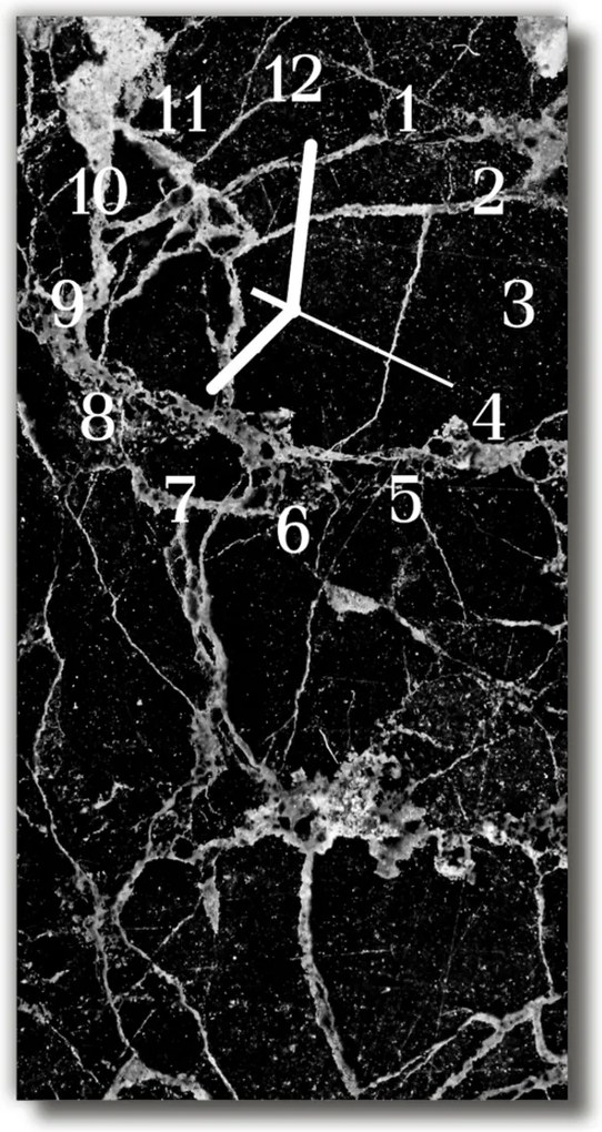 Nástenné hodiny vertikálne  Umenie Prírodný čierny kameň