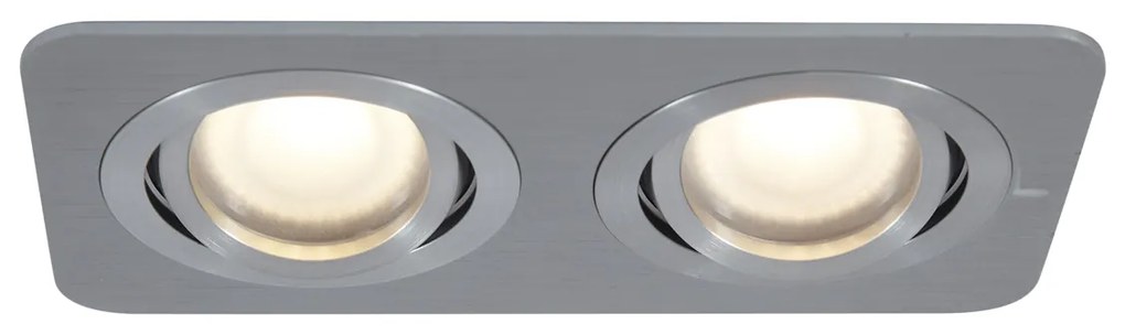 Sada 6 zaoblených zapustených bodových svetiel Gunmetal GU10 50 mm nastaviteľné IP44 2-svetlá - Alberto