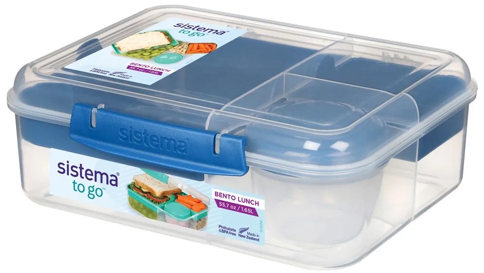 Box na desiatu/obed, 6 priehradiek SISTEMA 1,65 l - mix farieb Farba škatuliek SISTEMA: Modrá