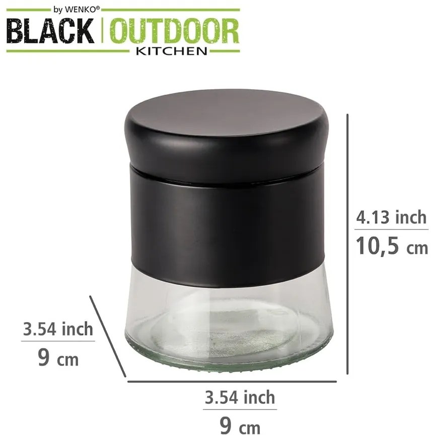 Sklenená dóza na potraviny Black Outdoor Kitchen Boga – Wenko