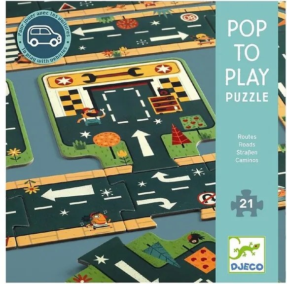 Djeco Pop to play puzzle: Cestná dráha 21ks