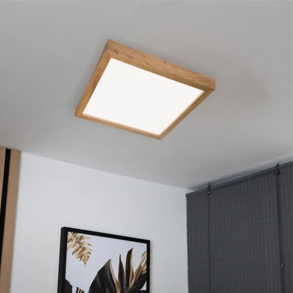 Brilagi-LED Stmievateľné svietidlo WOODY FRAME LED/50W/230V dub 60x60 cm IP44 + DO