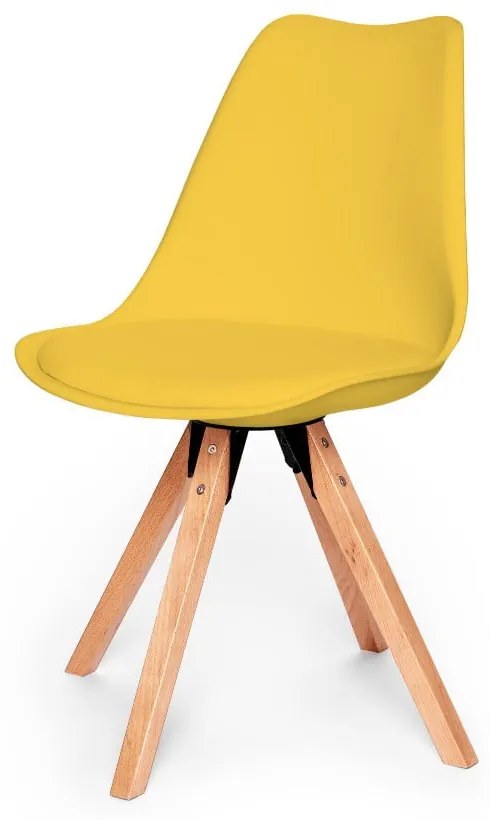 Súprava 2 žltých stoličiek s podnožím z bukového dreva loomi.design Eco