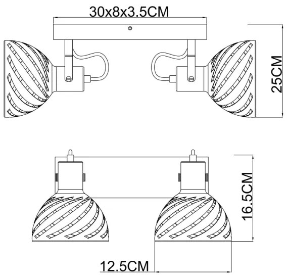 Globo 54661-2 - Bodové svietidlo MORI 2xE27/40W/230V