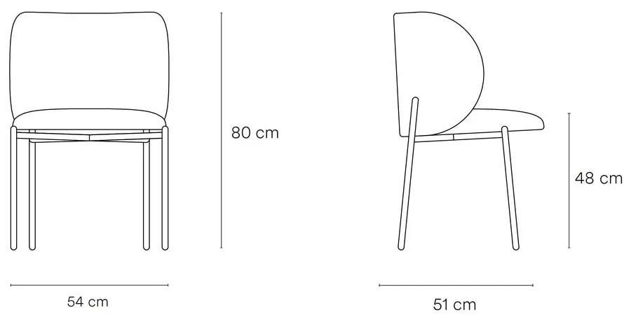 Oranžové čalúnené jedálenské kreslá v súprave 2 ks Mogi – Teulat
