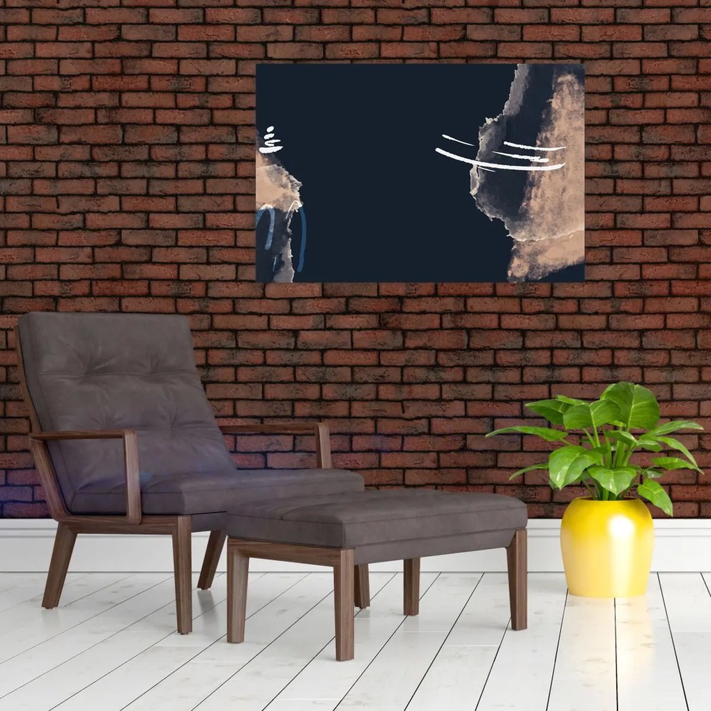 Obraz - Tmavomodrá abstrakcia (90x60 cm)