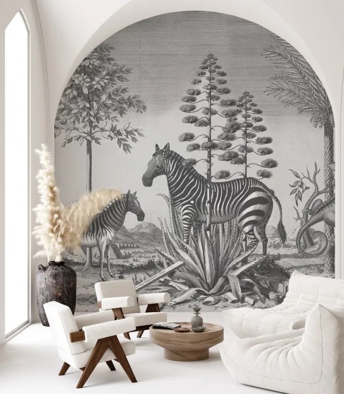 WALLCOLORS Zebra on Agave Wallpaper - tapeta POVRCH: Prowall Eco