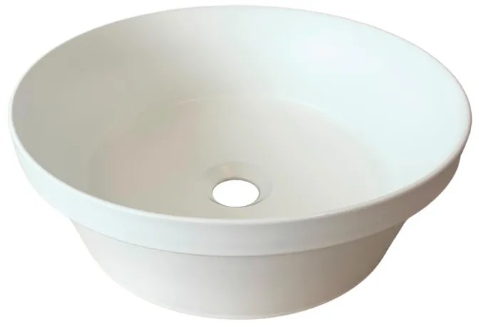 Súprava keramického umývadla na dosku a výpuste Mada 40 cm biela