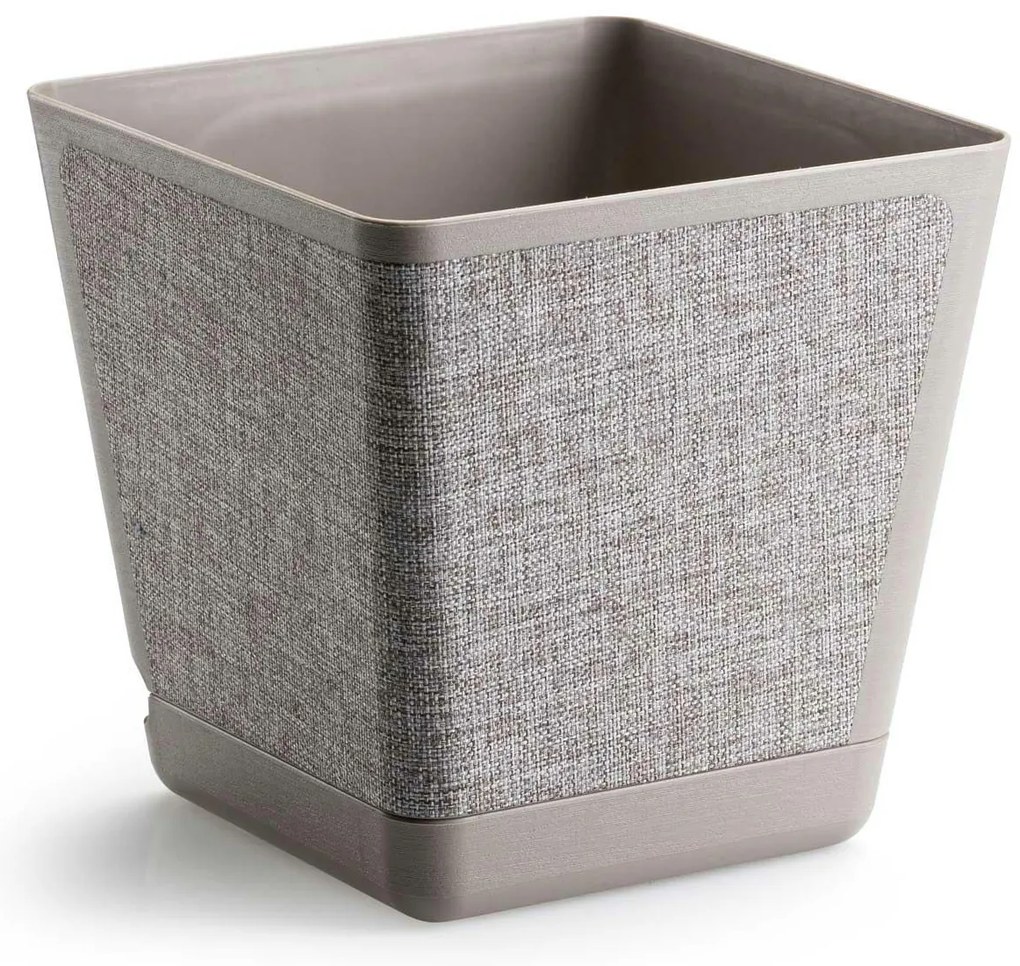 PLASTOVÝ KVETINÁČ PILEA TX 18X18 CM BÉŽOVÁ