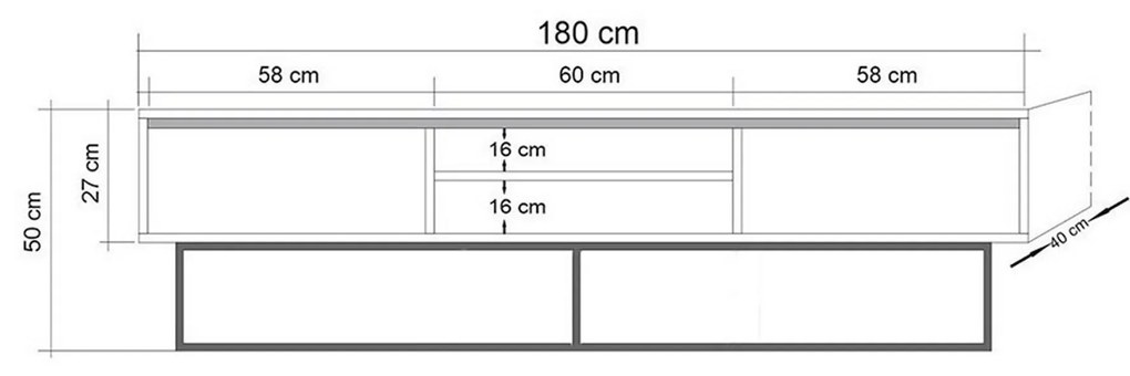 TV stolík/skrinka Maddame 2 180 (travertín). Akcia -18%. Vlastná spoľahlivá doprava až k Vám domov. 1102536