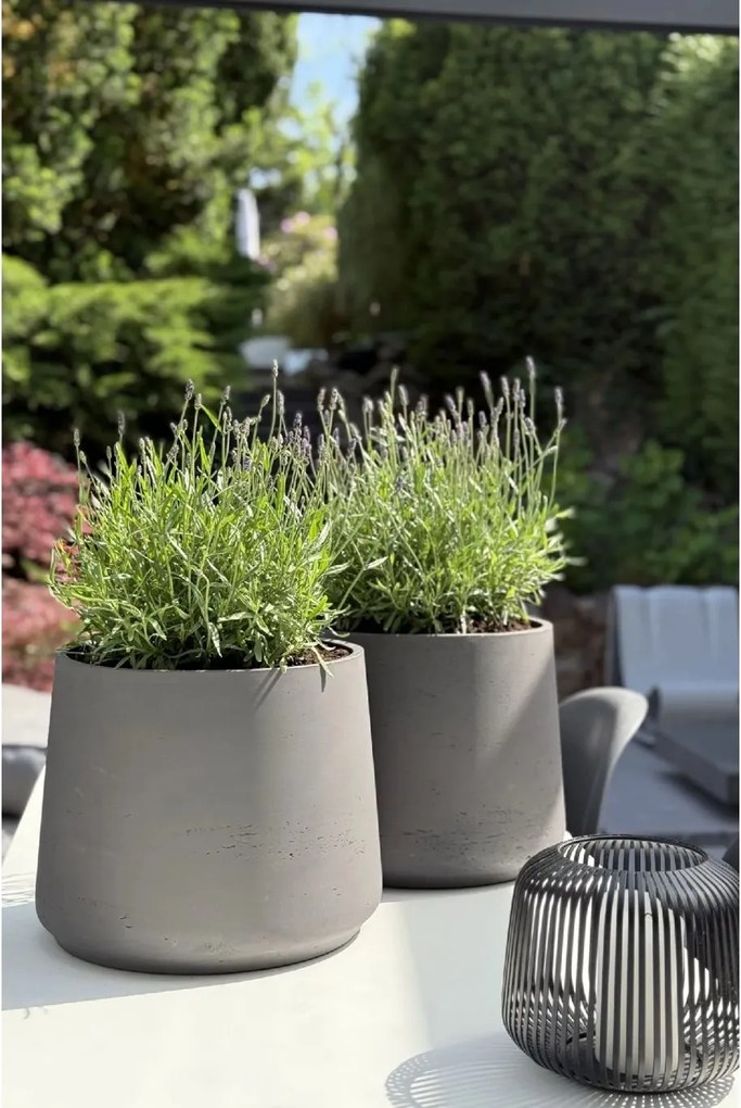 Kvetináč TROPICO, sklolaminát, výška 29 cm, antracit