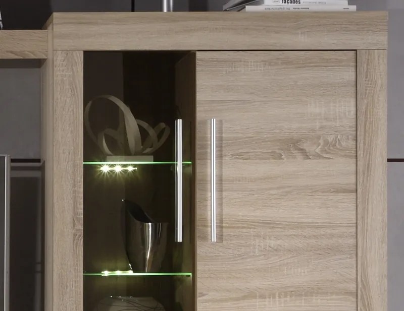 Obývacia stena Boom, dub sonoma, s osvetlením