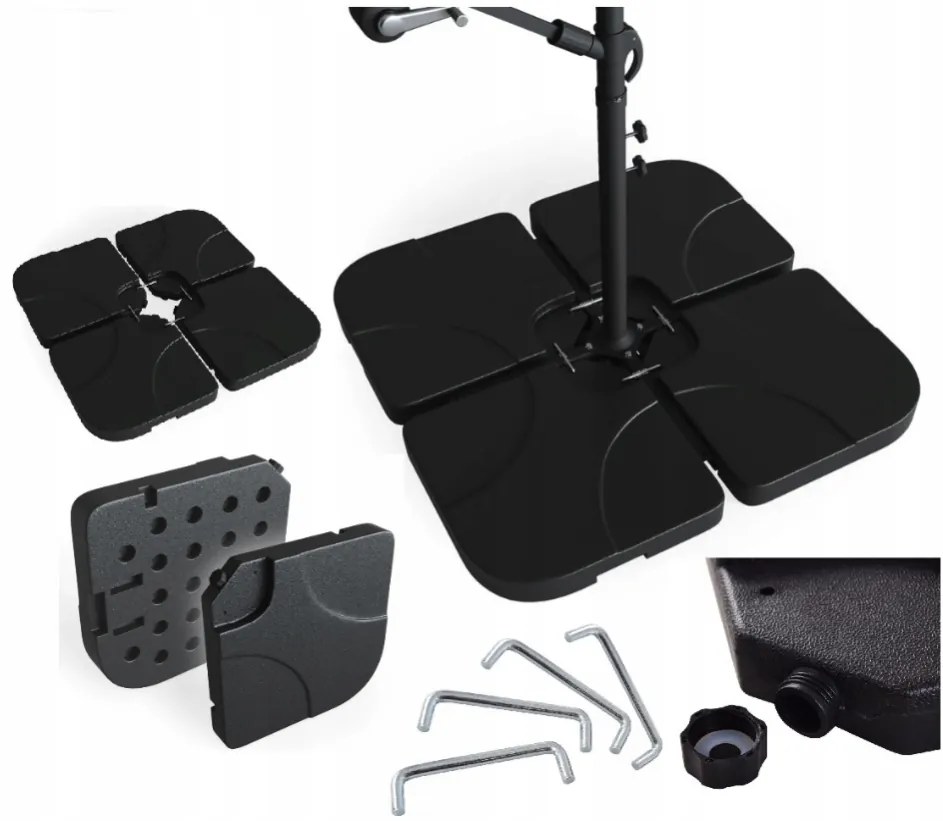 Štvordielny stojan na slnečník 50 x 50 x 7,5 cm