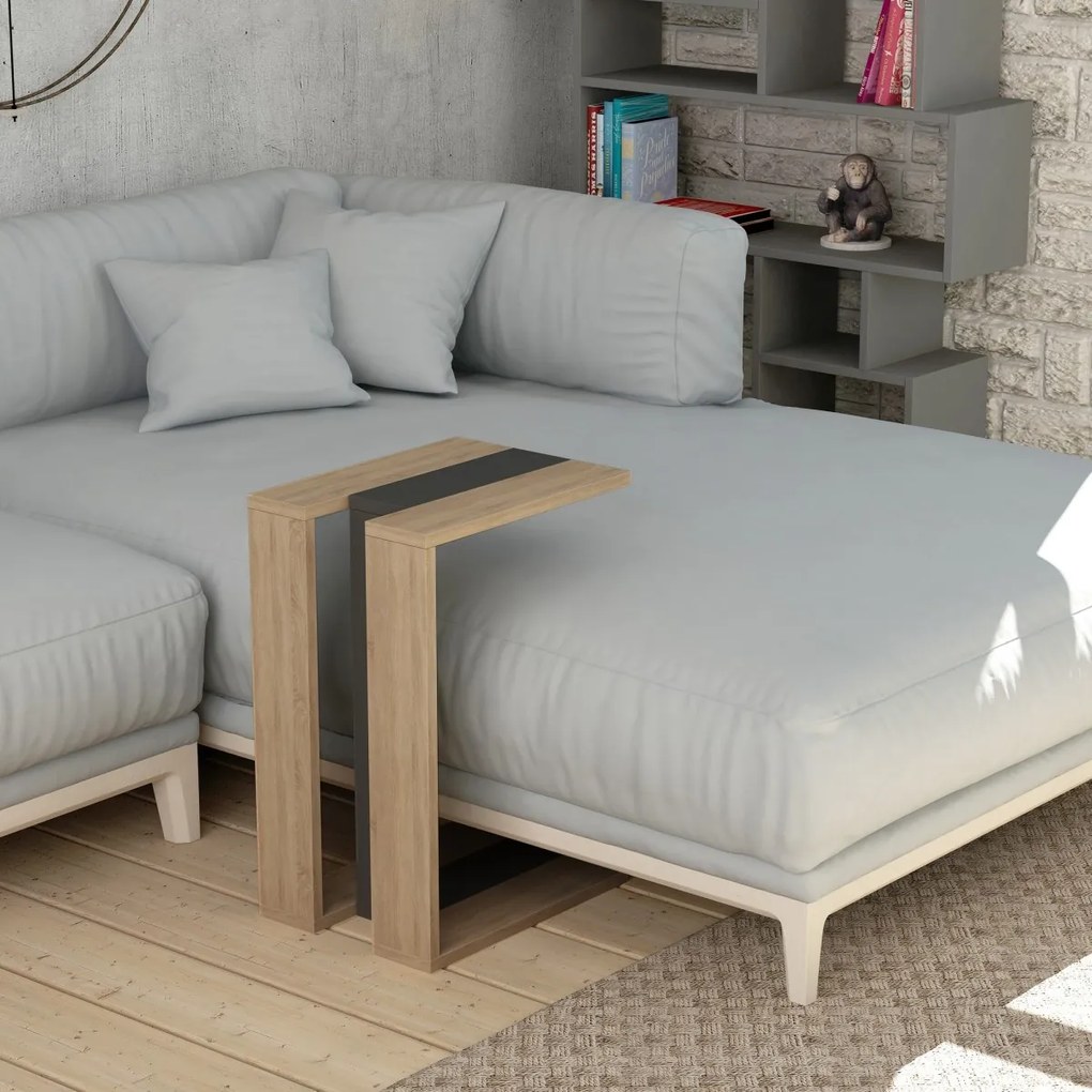 Odkladací stolík Muju dub sonoma/antracit