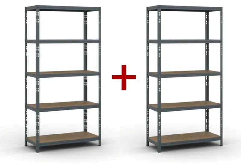 Policový regál 1+1 ZADARMO, 1790x900x400 mm, nosnosť 175kg