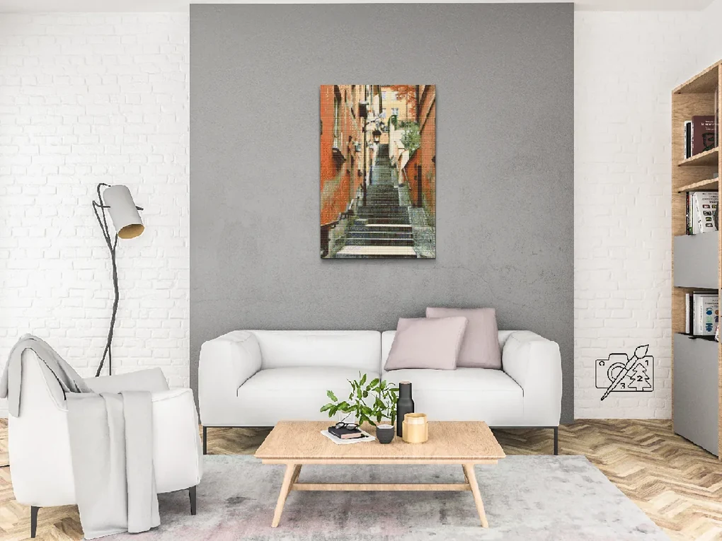 Gario Diamantové maľovanie Staré mesto, Varšava ulička Rozmery: 80 x 120 cm, Rámovanie: Iba zrolované plátno, Diamanty: Okrúhle
