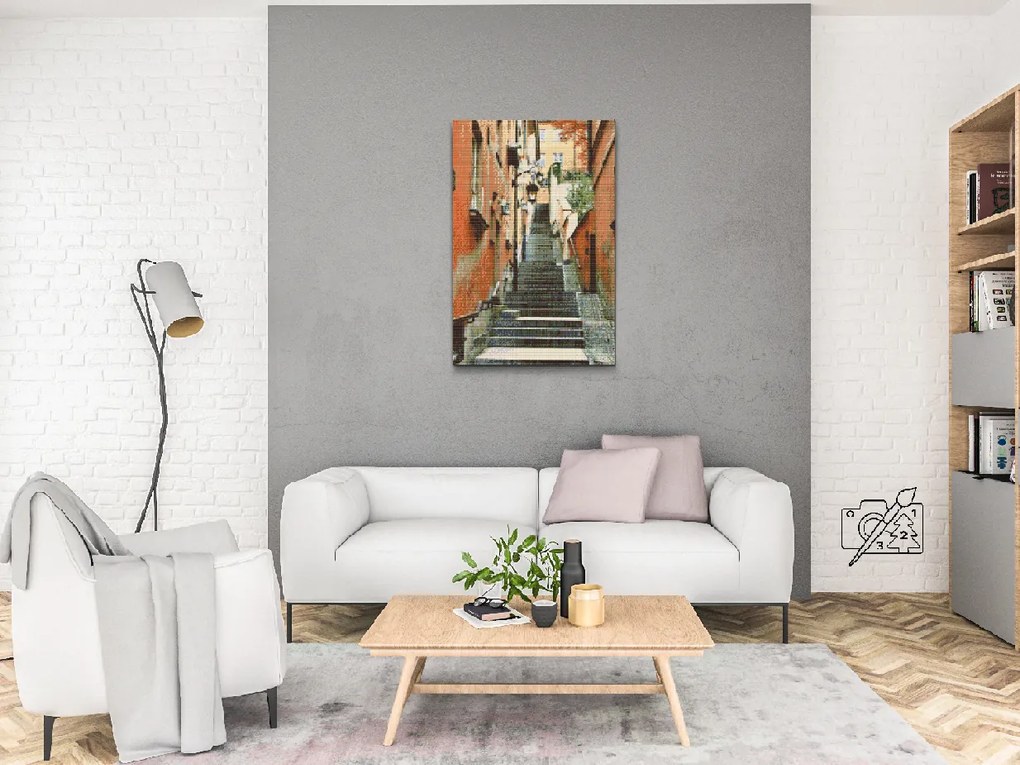 Gario Diamantové maľovanie Staré mesto, Varšava ulička Rozmery: 80 x 120 cm, Rámovanie: S vnútorným rámom, Diamanty: Štvorcové