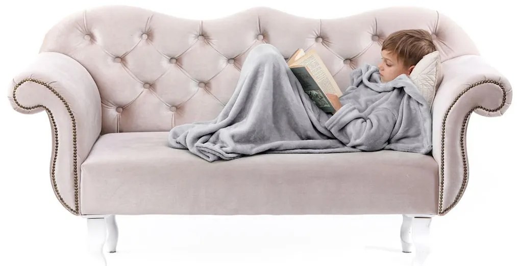 Detská deka s rukávmi DecoKing Lazy sivá