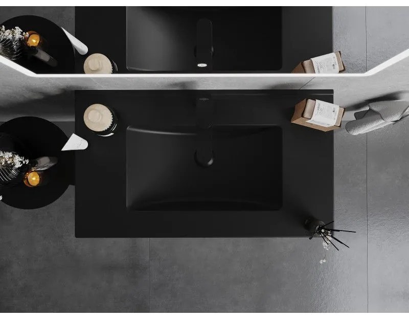 Mexen Atena, umývadlo na zapustenie do dosky 81 x 46 cm, čierna matná, 25018070