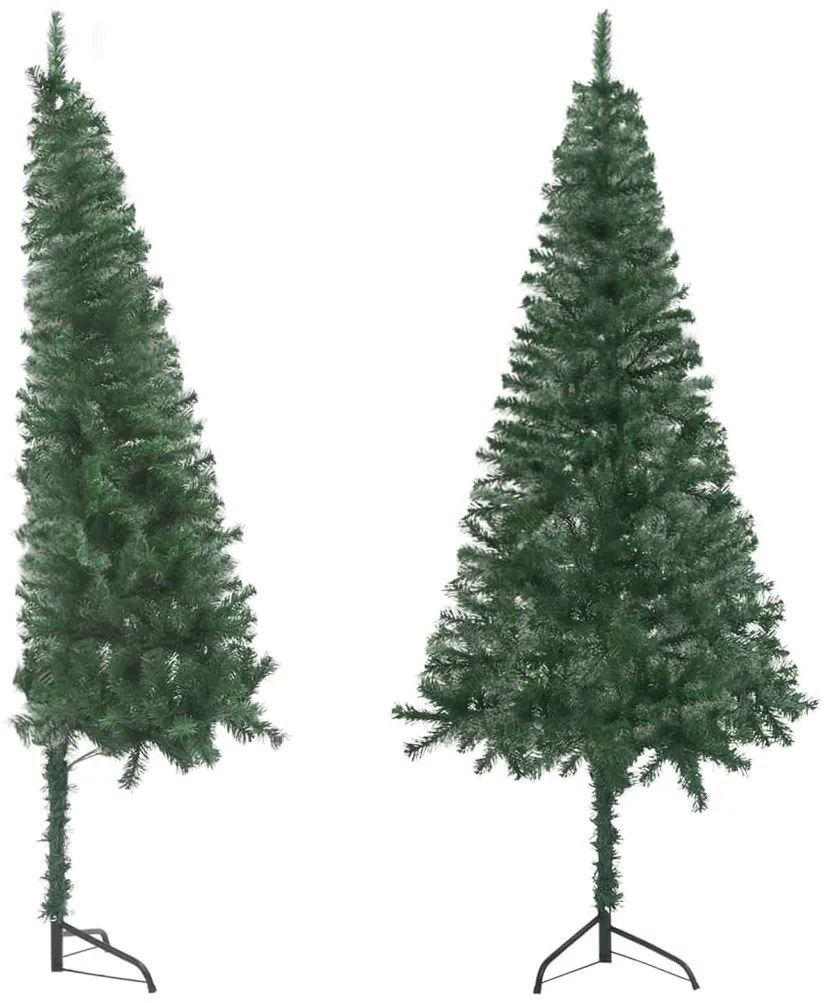 vidaXL Rohový umelý vianočný stromček zelený 240 cm PVC