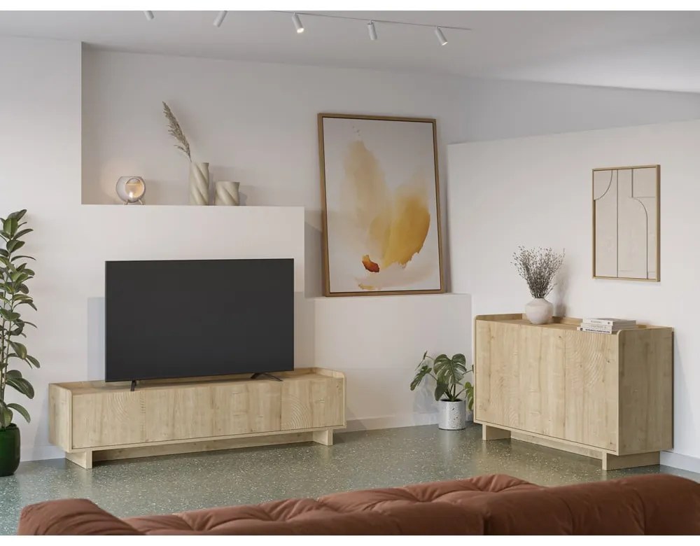 Komoda v dekore duba v prírodnej farbe 140x80x40 cm Daira – Marckeric