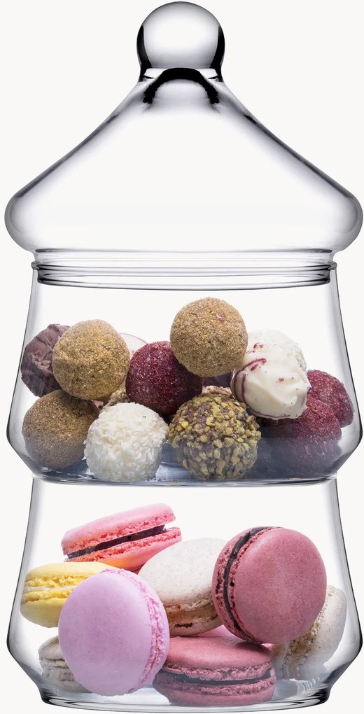 Sklenený dvojposchodový servírovací stojan Patisserie