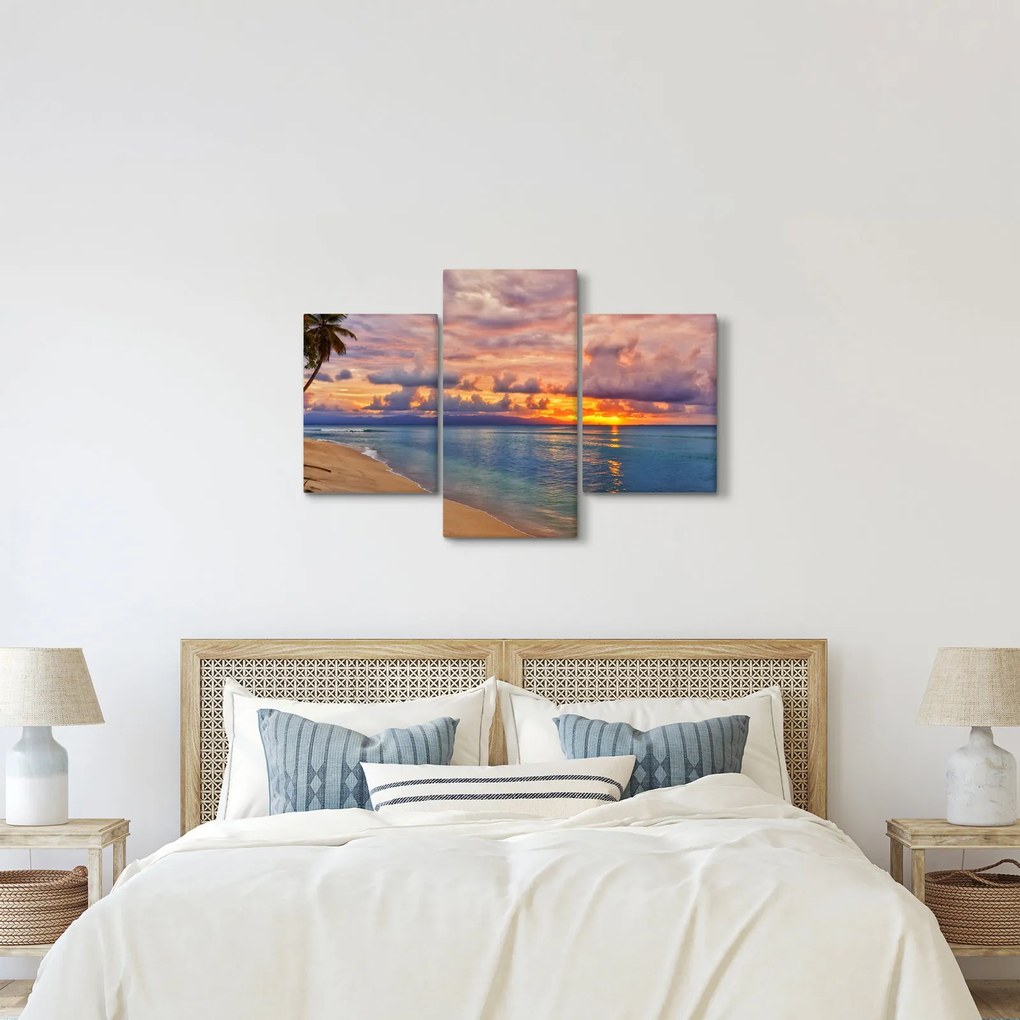 Obraz - Západ slnka na pláži (90x60 cm)