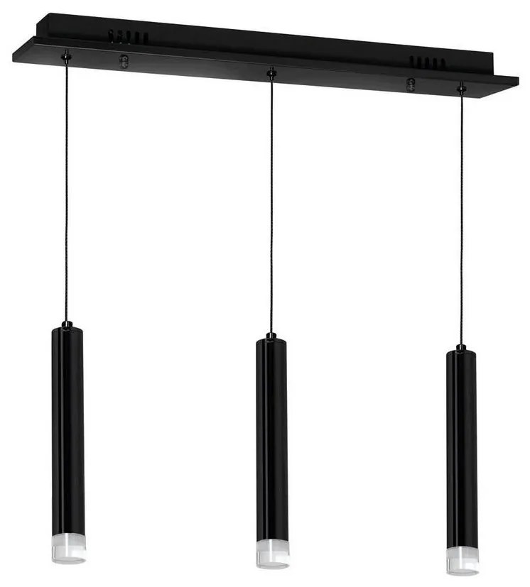 LED Luster na lanku CARBON 3xLED/15W/230V