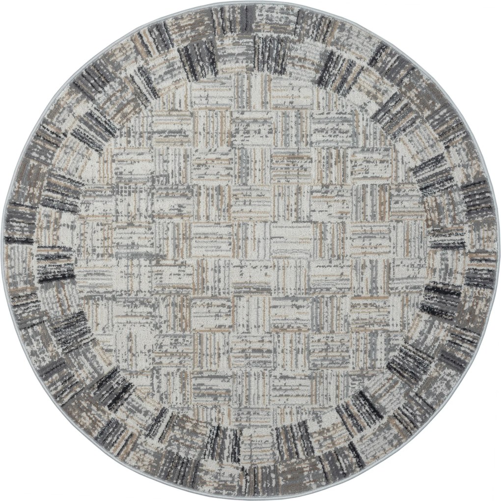 My Flair, Kusový koberec My Mood CA60074 creme kruh, 120x120 (priemer) kruh, šedá, chodba / predsieň