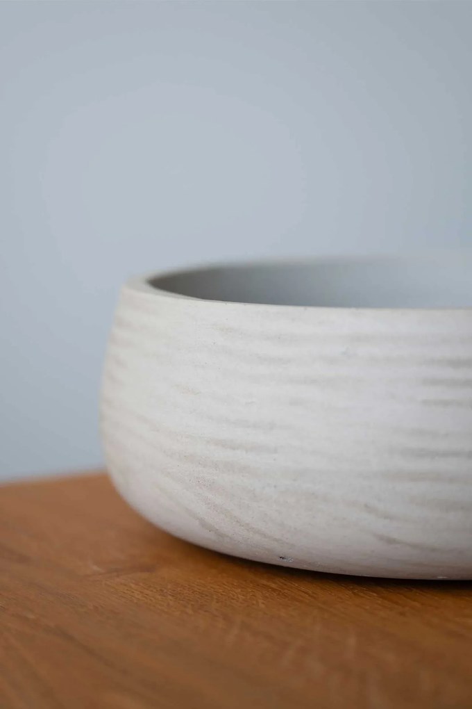 Dekoračná miska PERA, sklolaminát, Ø 24 cm, béžová